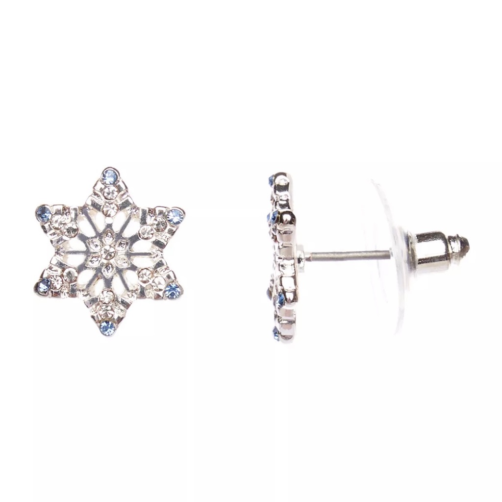 Lc Lauren Conrad | Openwork Snowflake Stud Earring Silver / Blue New With Tags!